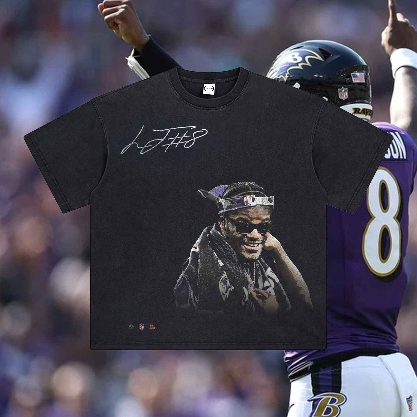 Lamar Jackson Smile Oversized Tee